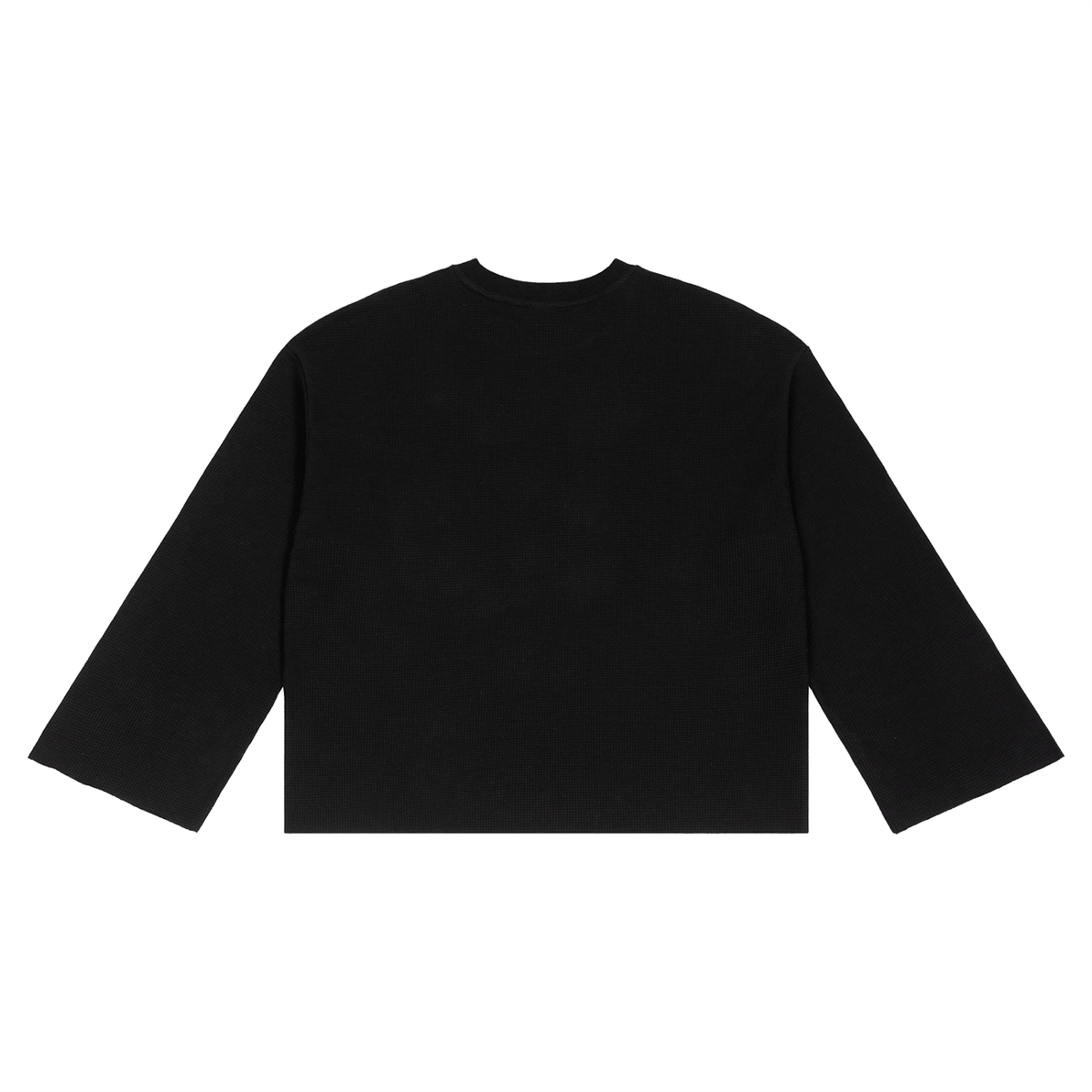 multicolor waffle raw-edge long sleeve
