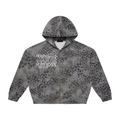 vintage wash leopard zip hoodie